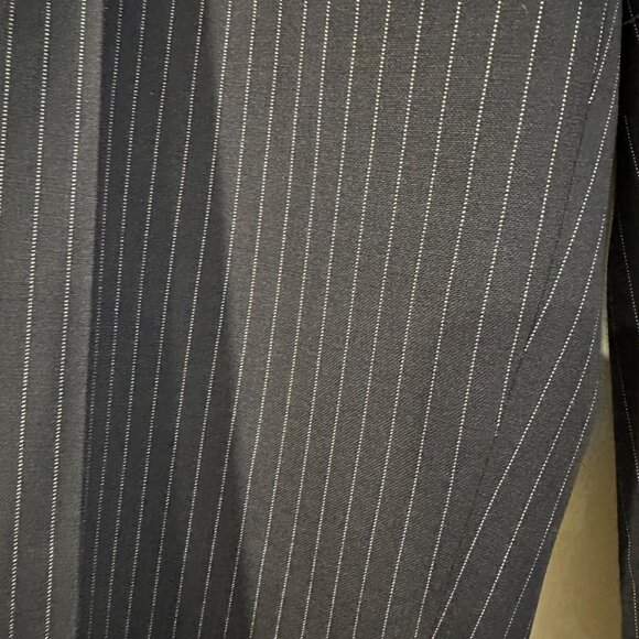 Judith & Charles Navy Pinstripe Virgin Wool Trousers – Size 10 - Picture 2 of 4